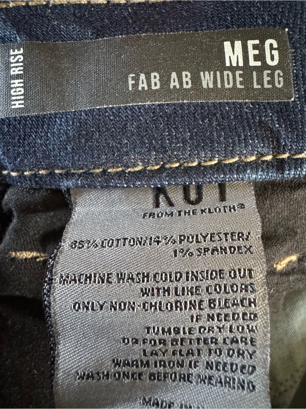 Kut Meg High-Rise Fab Ab Wide Leg Raw Hem Jeans Size 2 - Picture 5 of 6
